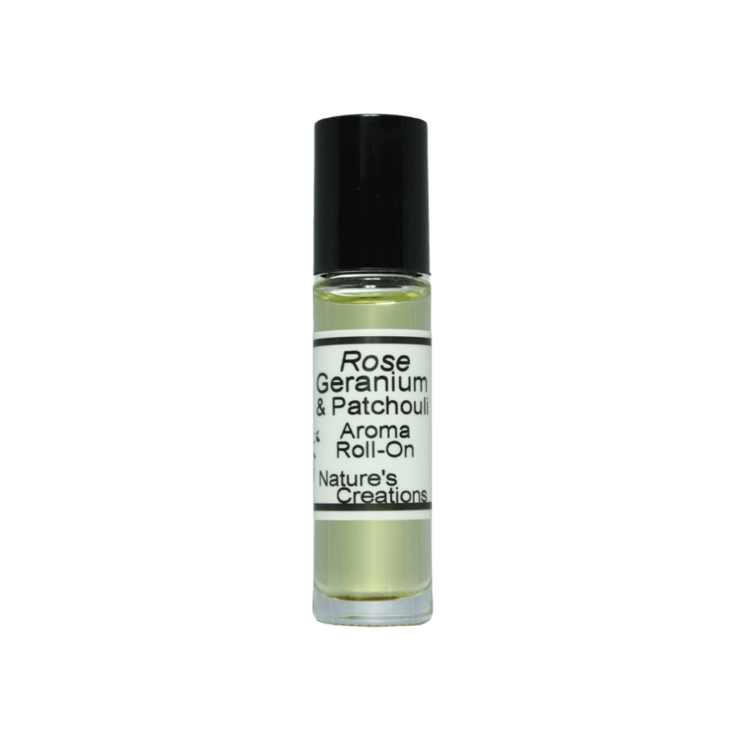 Organic Rose Geranium & Patchouli Roll On - Natural Beauty Skincare® - Nature's Creations - Shop Online