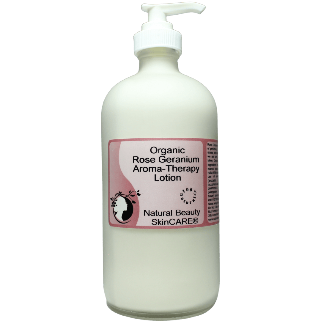 Organic Rose Geranium Aroma-Therapy Body Lotion - Natural Beauty Skincare® - Nature's Creations - Shop Online