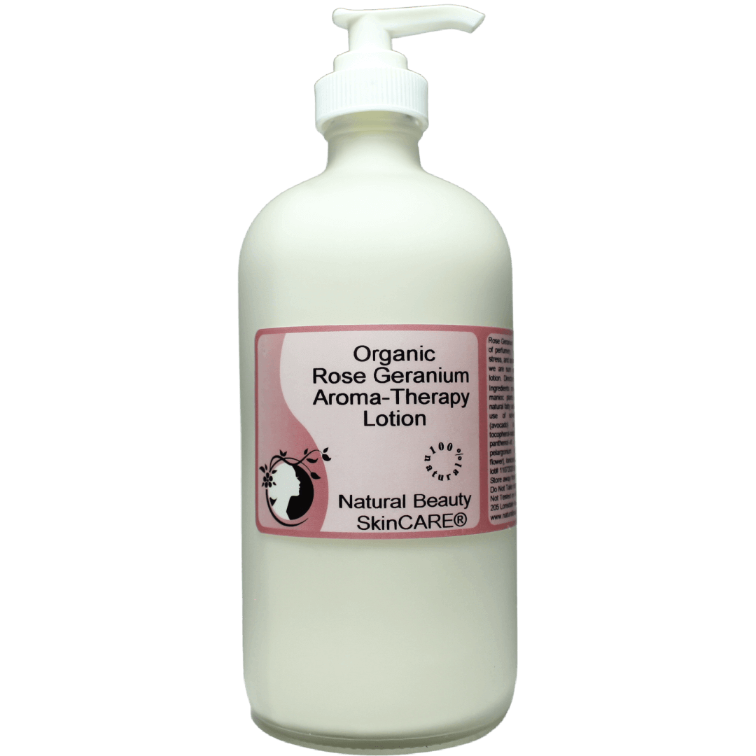 Organic Rose Geranium Aroma-Therapy Body Lotion - Natural Beauty Skincare® - Nature's Creations - Shop Online